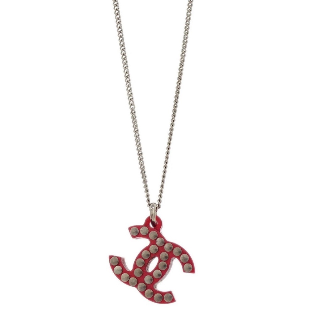 CHANEL Vintage CC Chain Acrylic Necklace
